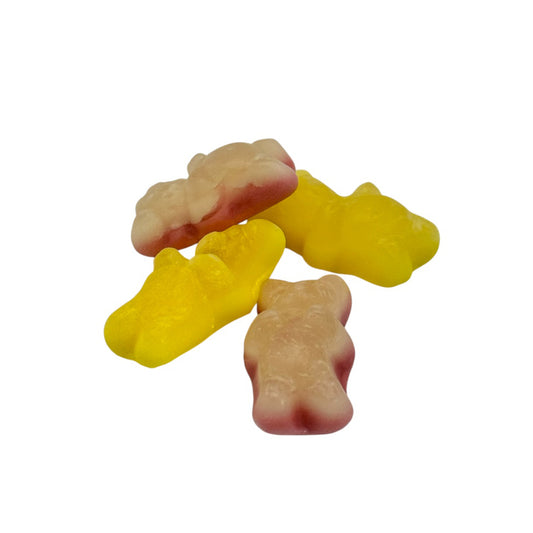 Four Jelly Filled Sweets shaped like bears on a white background