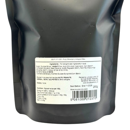 Lollypop Lane sweet pouch with a label on a white background