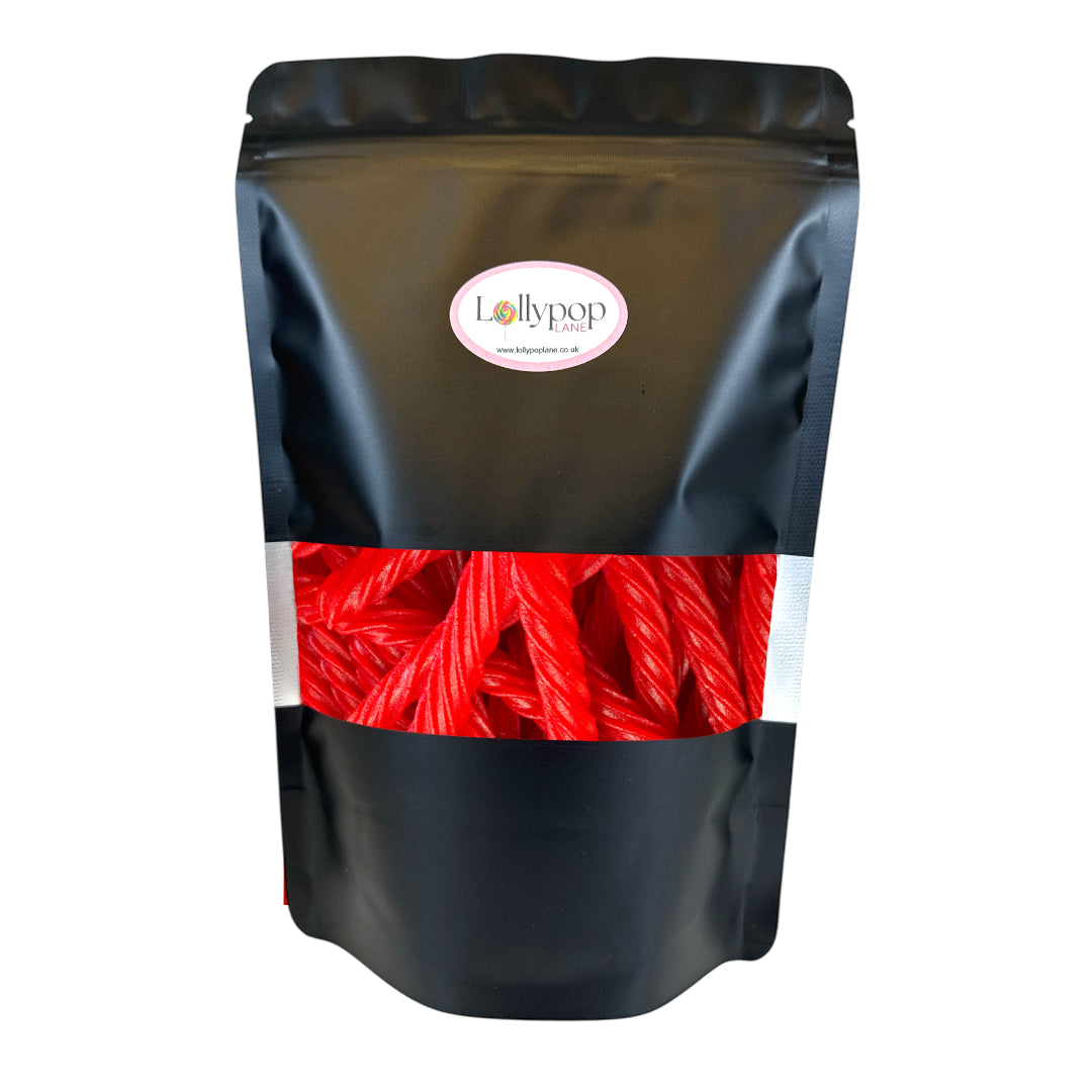 Lollypop Lane resealable pouch filled with Red Vines Original Red Twists