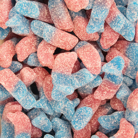 Close-Up image of Candycrave Vegan Fizzy Bubblegum Dolphins