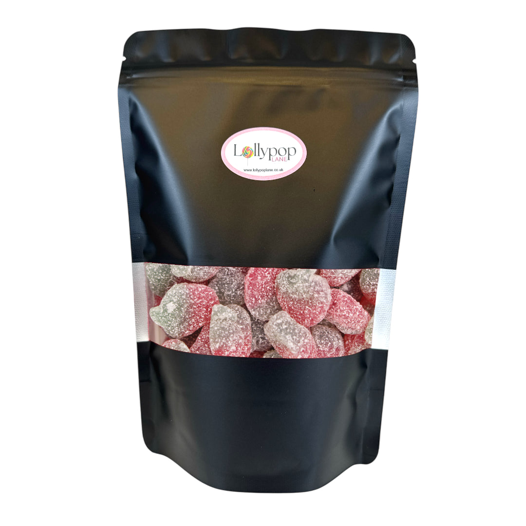 Lollypop Lane sweet pouch filled with Candycrave Fizzy Strawberries