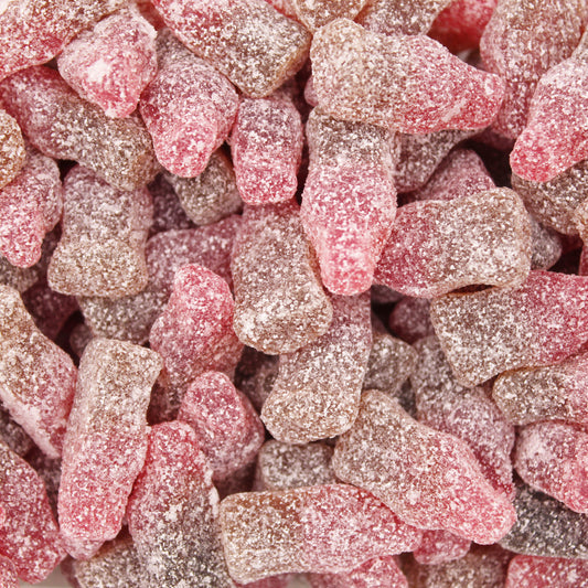 Close-up of Candycrave Fizzy Cherry Cola Bottles