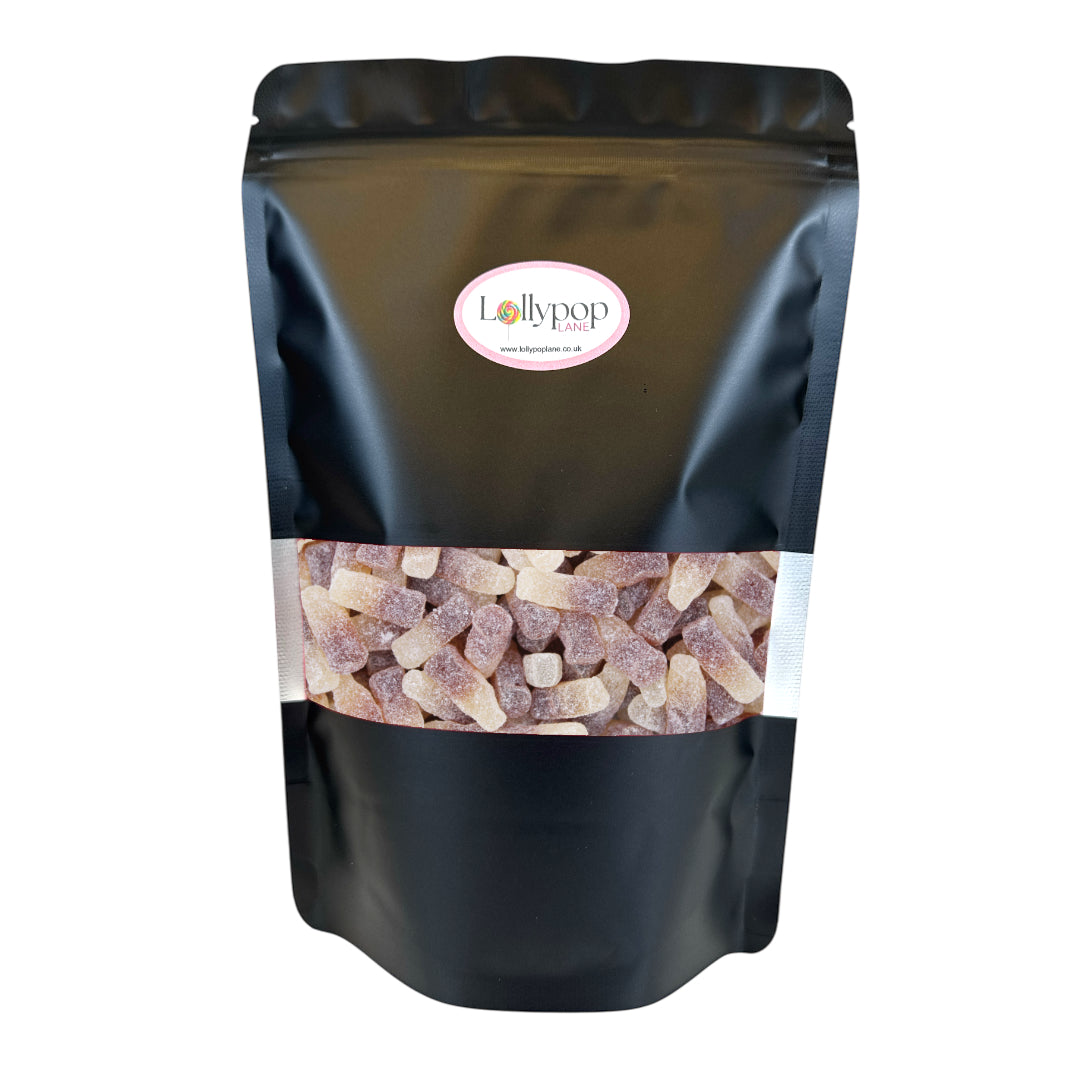 Lollypop Lane sweet pouch filled with Candycrave Fizzy Cola Bottles