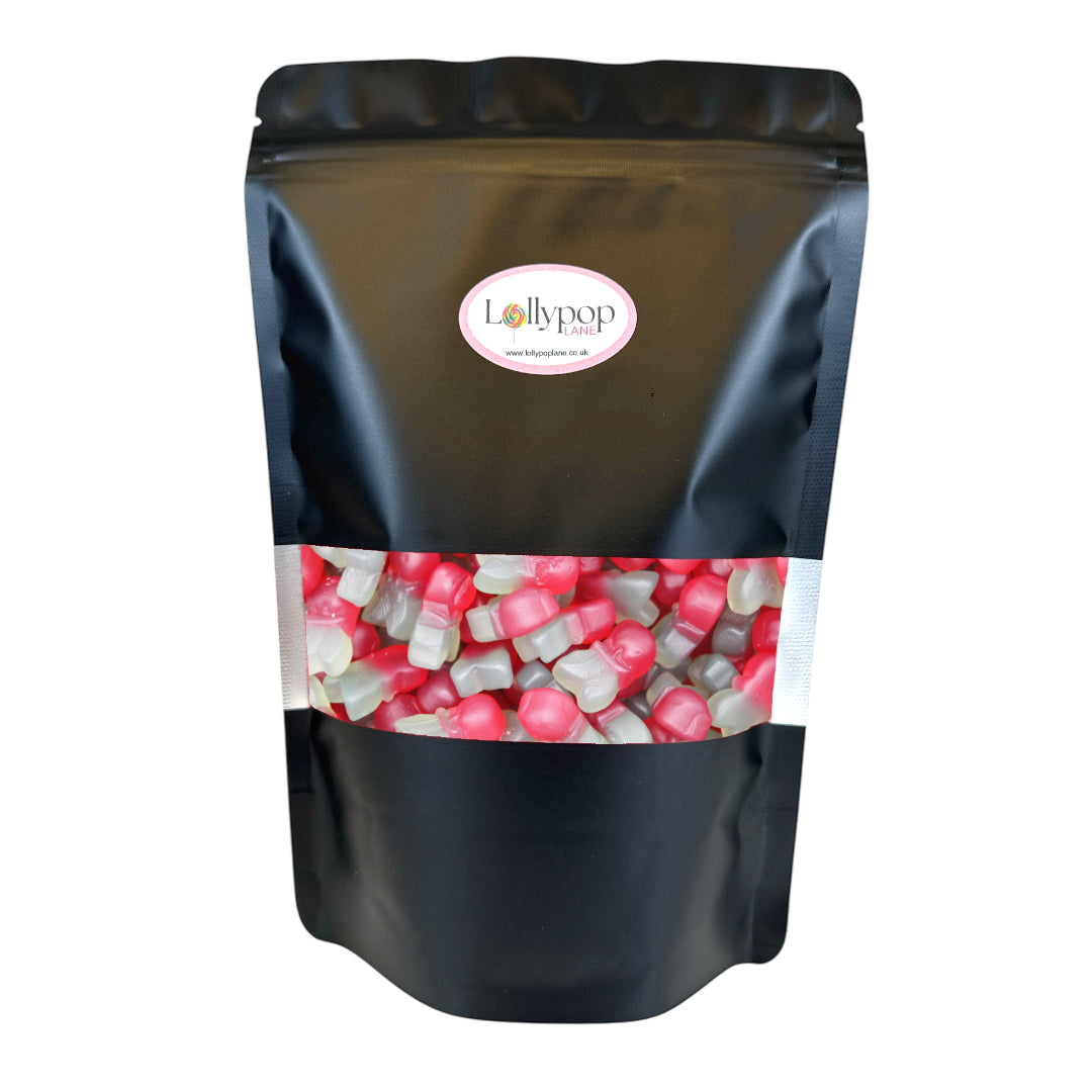 Lollypop Lane sweet pouch filled with Candycrave Single Cherries.