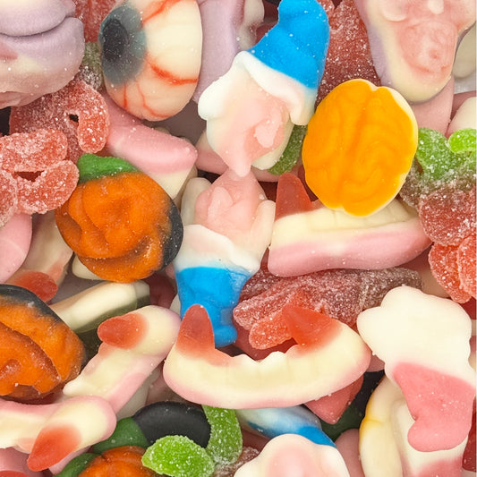 Close-up of Halloween Mix, Chewy, Fizzy Spooky Sweets 