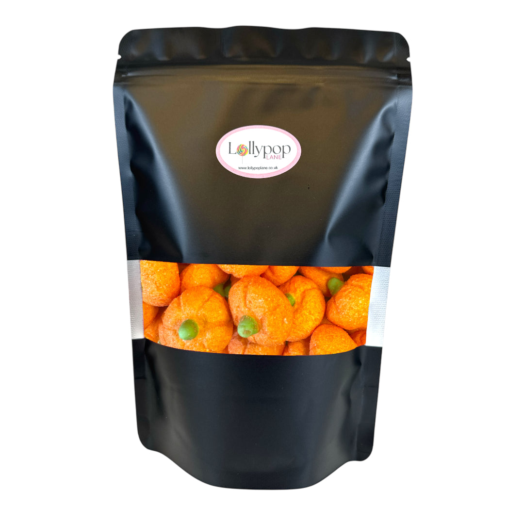 Lollypop Lane sweet pouch filled with Bulgari Pumpkin Marshmallow Halloween Sweets