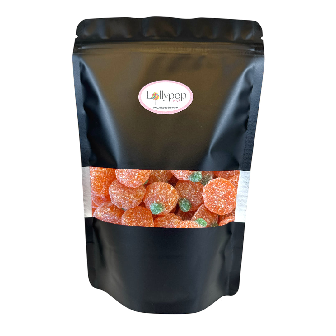 Lollypop Lane sweet pouch filled with Vegan Gummy Pumpkins  Halloween Sweets