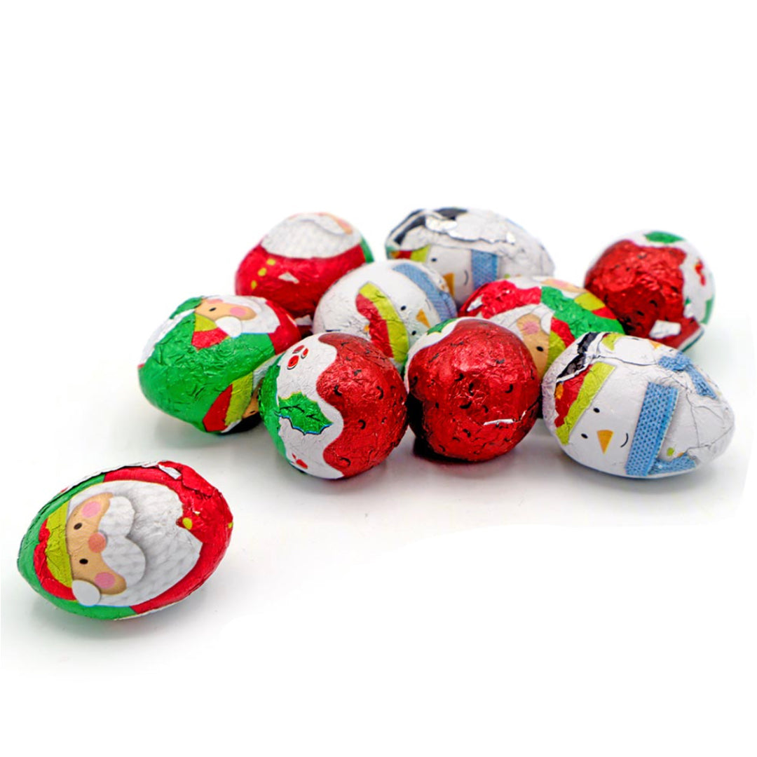 Lollypop Lane Christmas Foiled Chocolate Flavoured Shapes on a white background