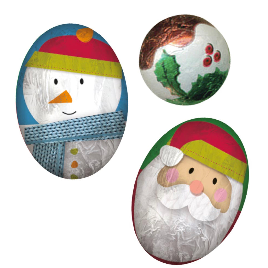Lollypop Lane Christmas Foiled Chocolate Flavoured Shapes on a white background