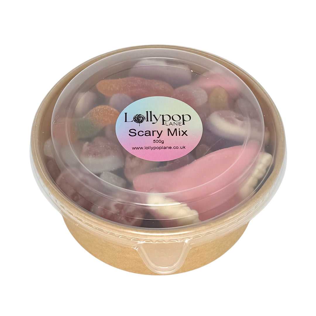 Lollypop Lane Scary Mix Sweet Bowl 500g angled view