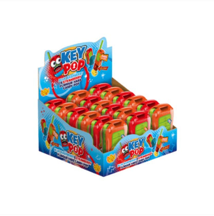 Key Pop Blue Rasp & Strawberry  Lollipops 10g qty 1