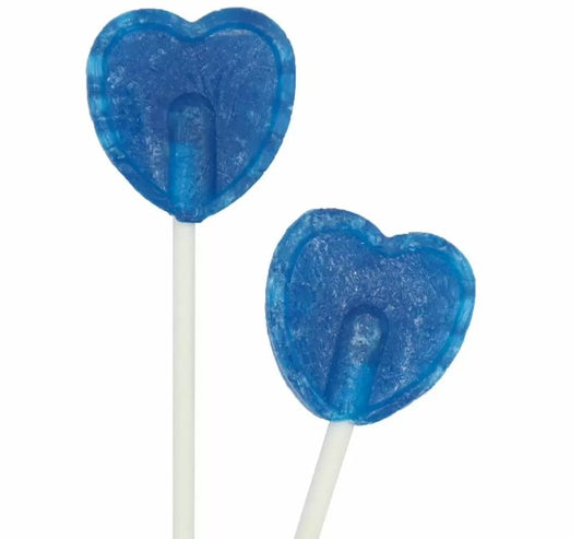Blue Raspberry Heart Lollipops 5.2G Qty 10