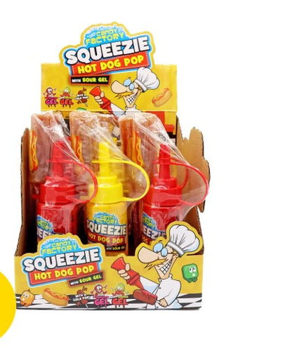 Crazy Candy Factory Squeezie Hot Dog Lolly Pop Qty 1 80g
