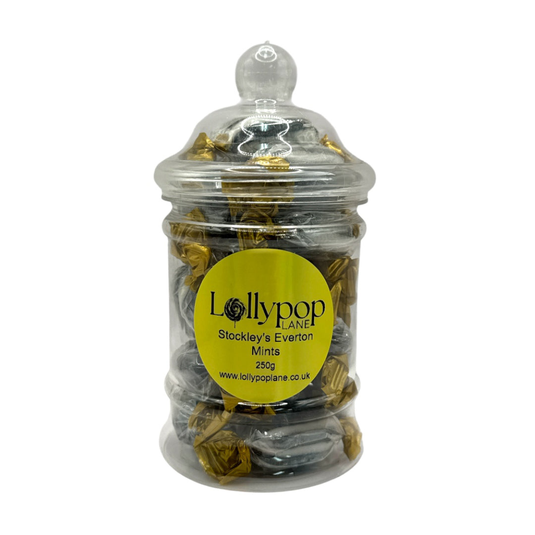 Stockleys Everton Mints Victorian Jar 250g on a white backgroud