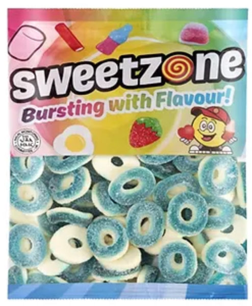 Sweetzone Sour Blue Raspberry Rings Bag 1kg