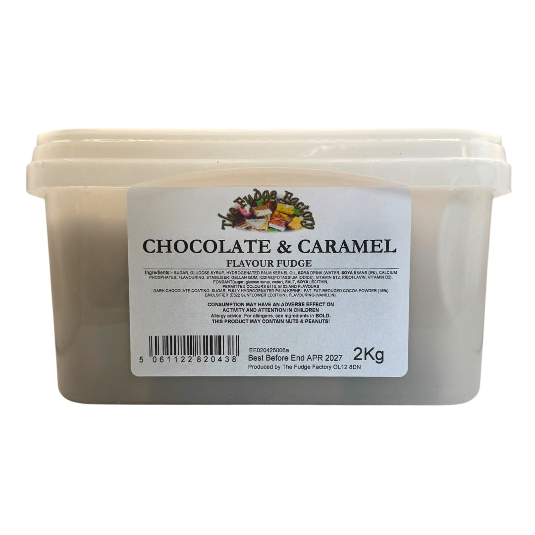 The Fudge Factory Chocolate & Caramel ingredients label