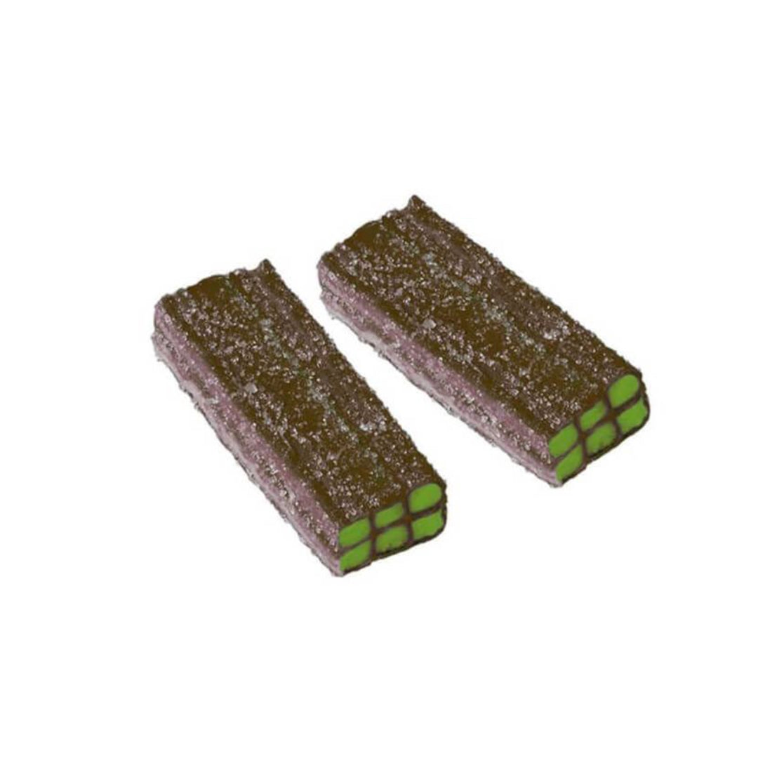 Two Pica Cola Filled Brick Sweets on a white background
