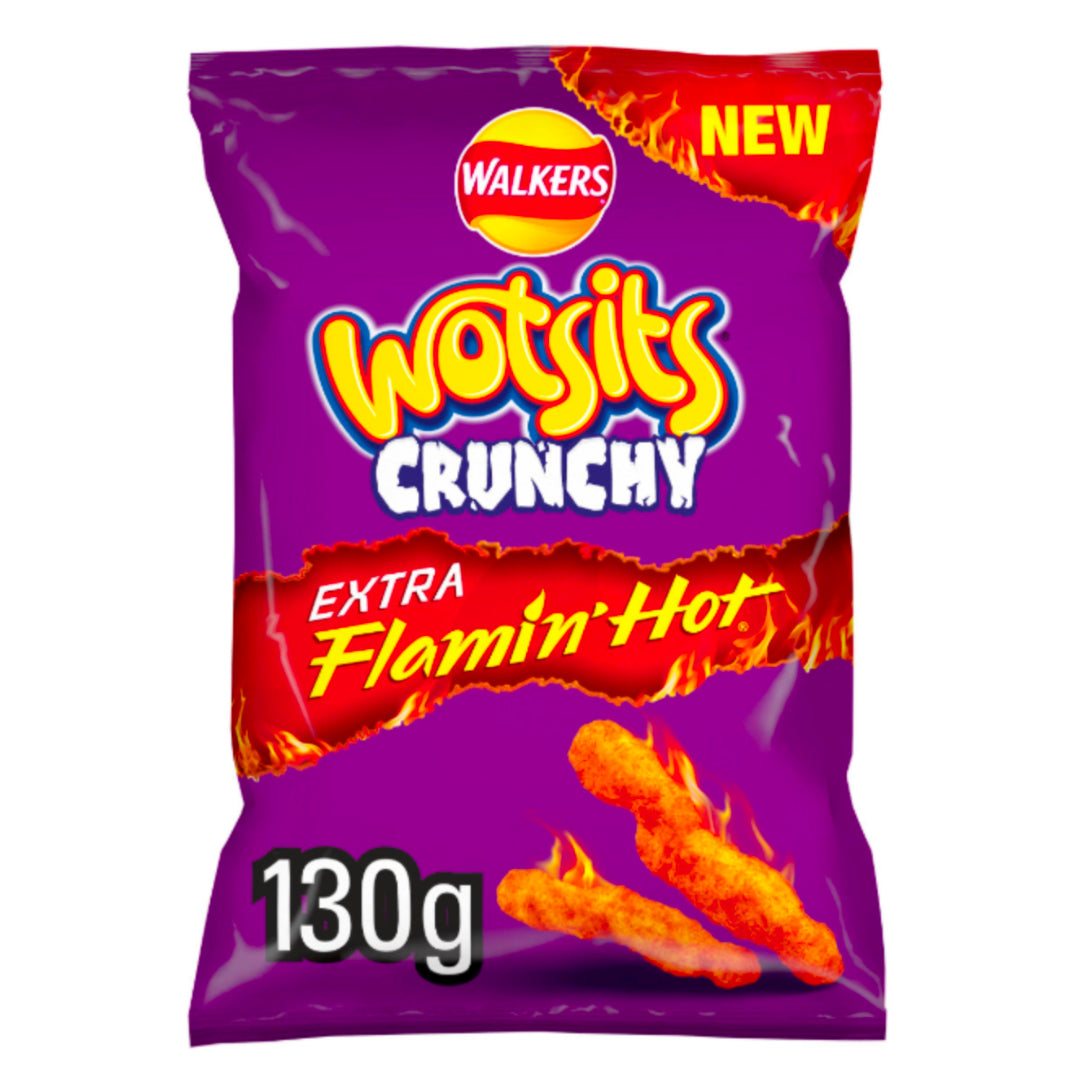 Wotsits Crunchy Extra Flamin Hot Sharing Bag Crisps 130g