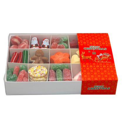 Lollypop Lane Christmas Gift Box with Red Sleigh Logo Filled with Seasonal Sweets