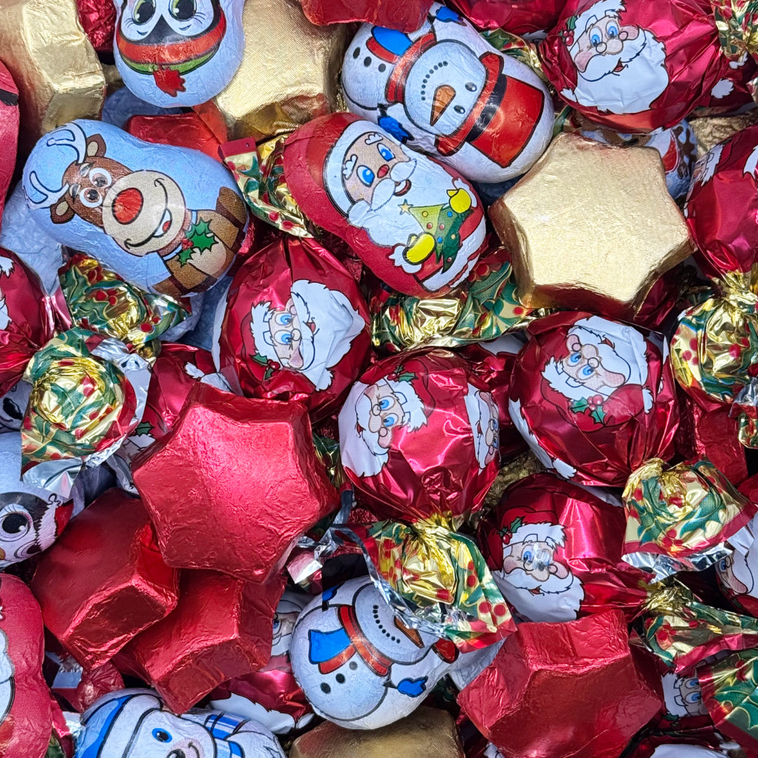 Close up Milk Chocolate Christmas Assortment