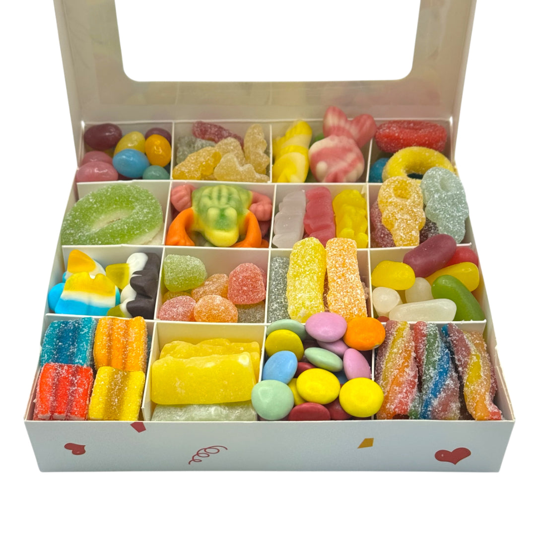 Lollypop Lane Happy New Year Gift Box, Pick n Mix Sweets on white background