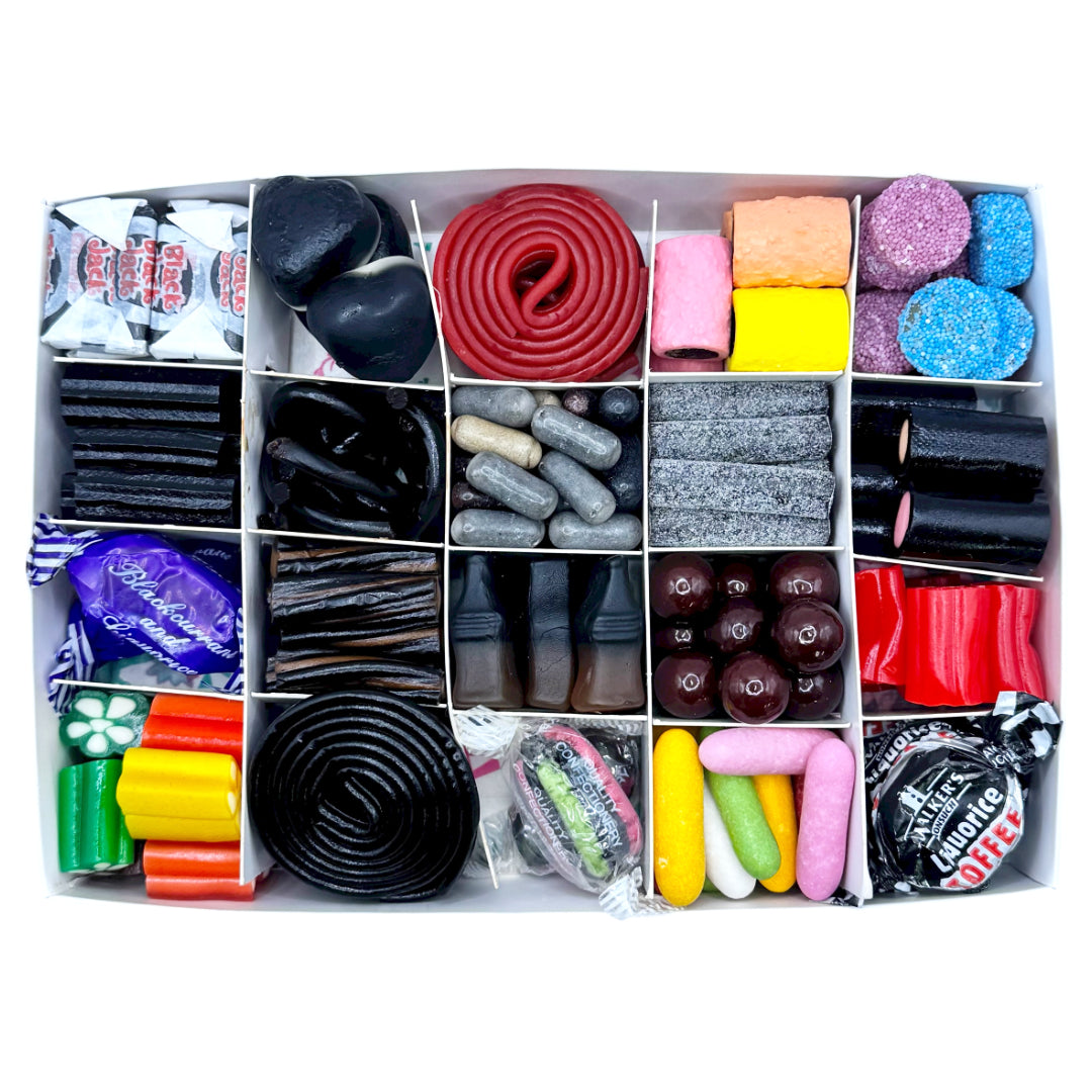 Lollypop Lane Merry Christmas Liquorice Gift Box on a white background