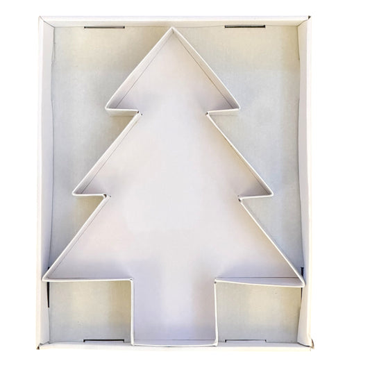 Empty Christmas Tree shaped box on a white background