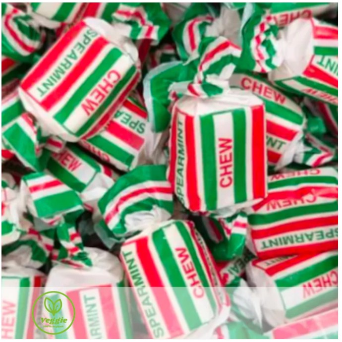 Real Candy Spearmint Chews Sweet Jar 