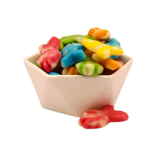 Swirly Fish Gummy Sweets in a bowl
